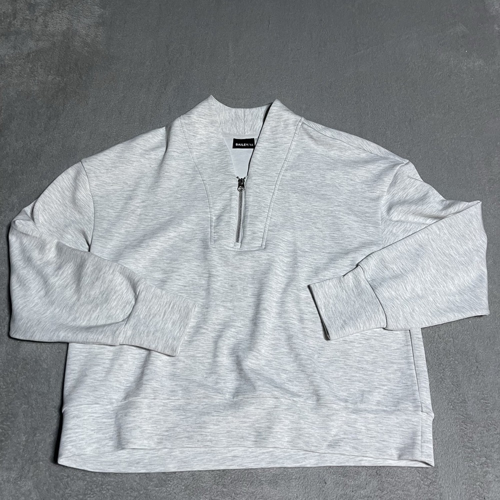 BAILEY 44 Sweatshirt Womens Large Heathered Gray‎ Quarter Zip Activewear